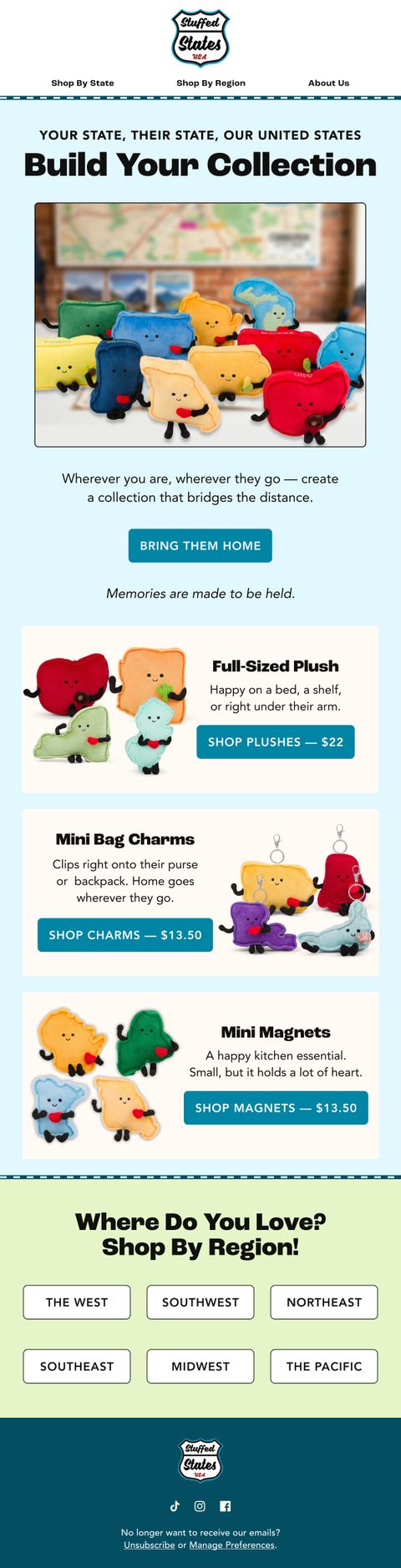 Build Your Stuffed States Collection — Stuffed States email