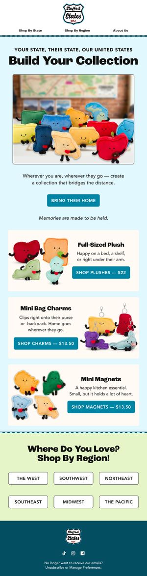 Build Your Stuffed States Collection — Stuffed States email