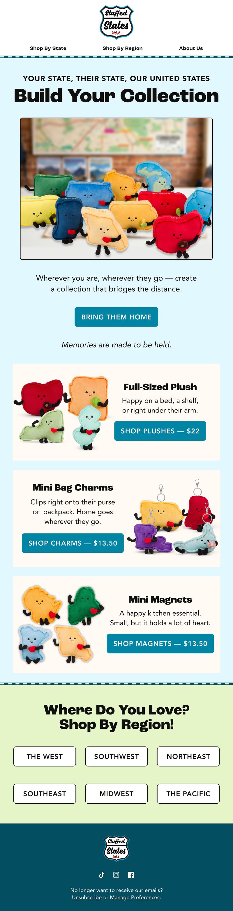 Nurture email — Build Your Stuffed States Collection by Stuffed States