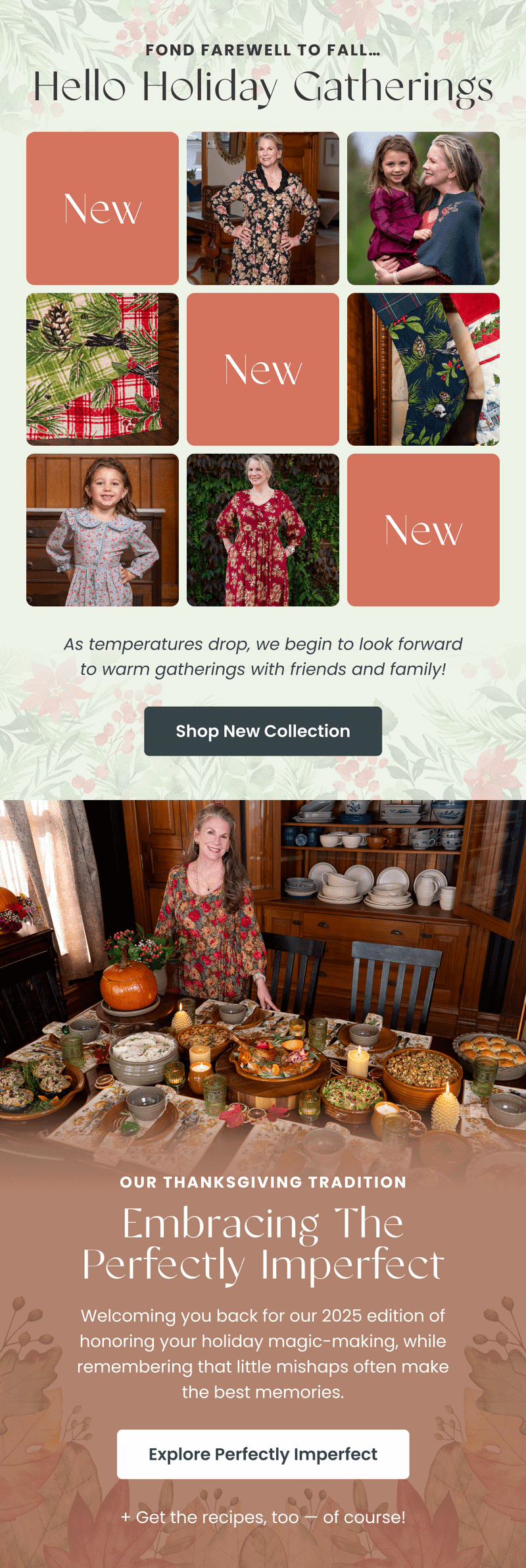 Seasonal email — Holiday Gatherings Collection by Glim