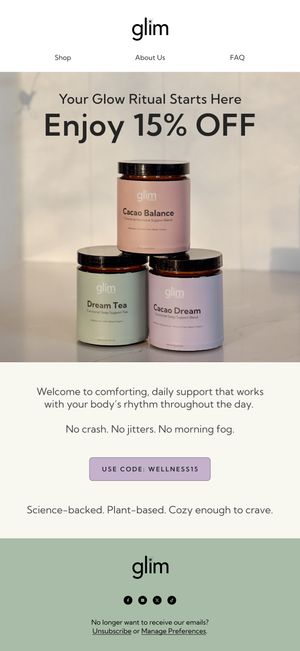 Your Glow Ritual Starts Here — Glim email