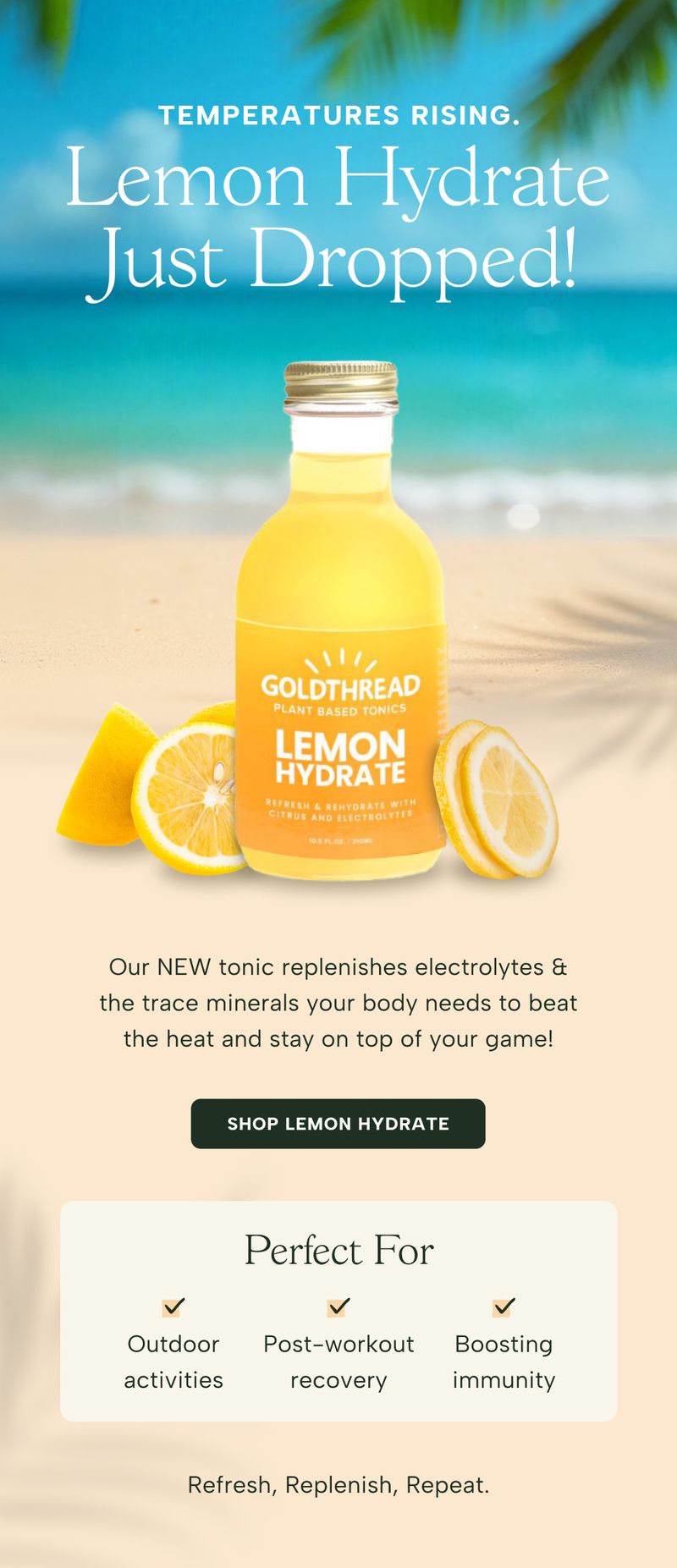 Seasonal email — Lemon Hydrate Just Dropped Summer by Goldthread
