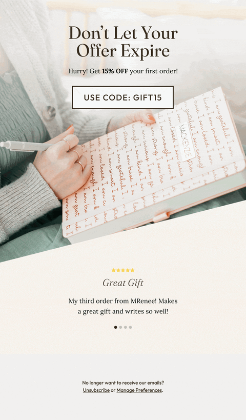 First Order Discount Expiring — Marley Rose email