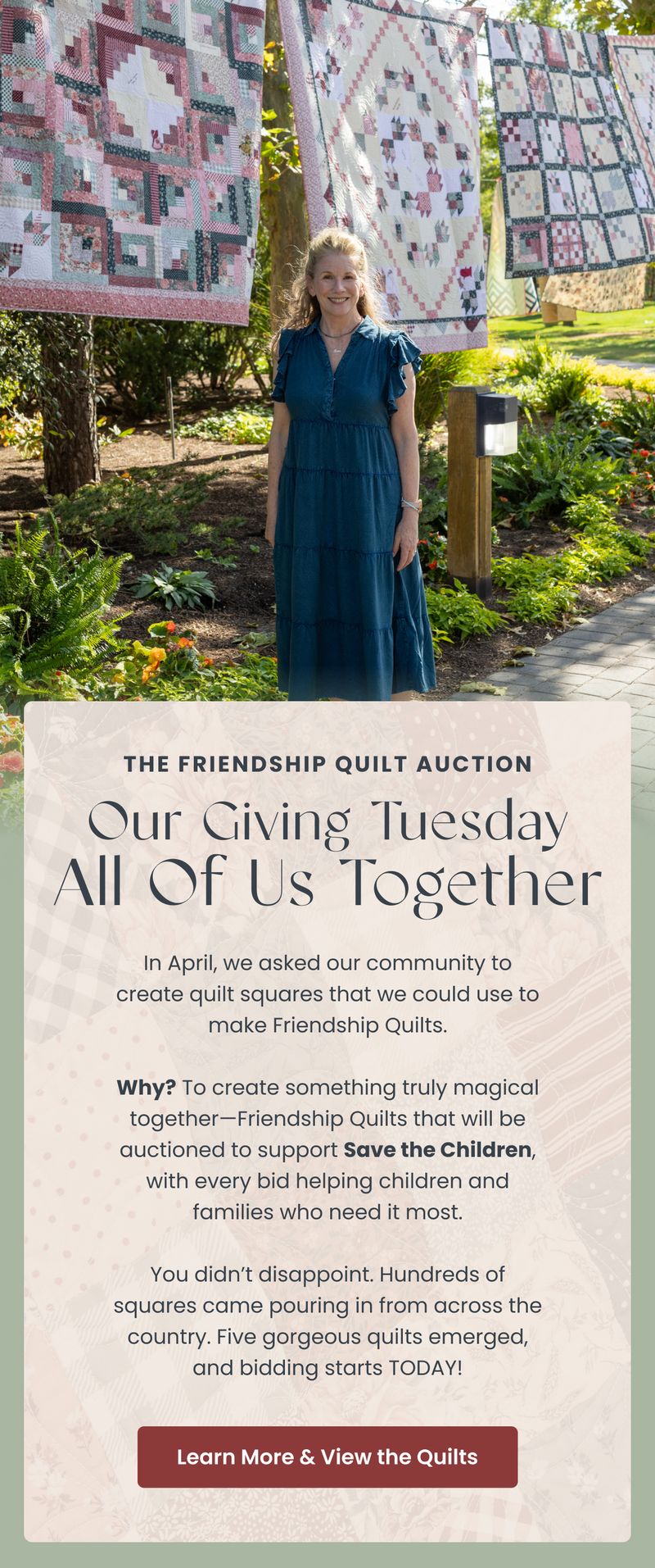 Nurture email — Friendship Quilt Community Auction by Modern Prairie