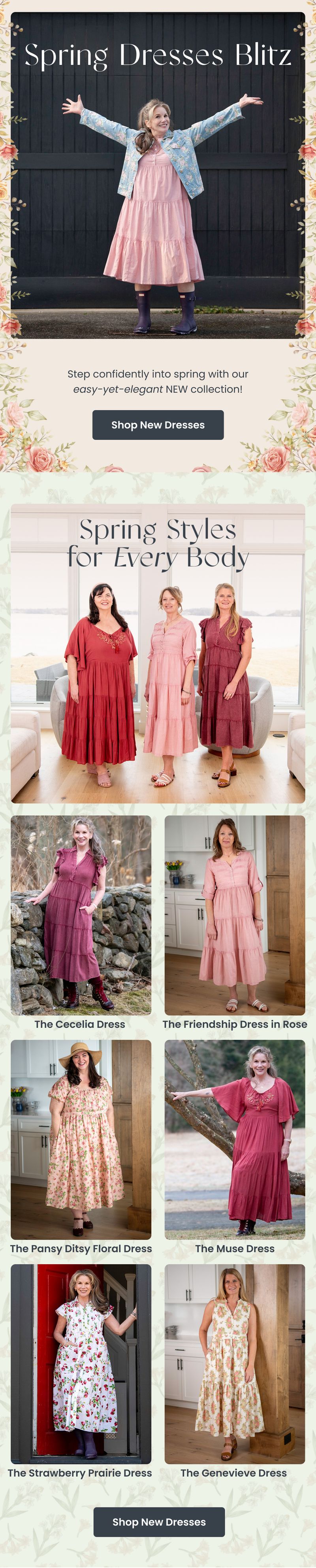 Promotional email — Spring Dresses New Launch by Modern Prairie
