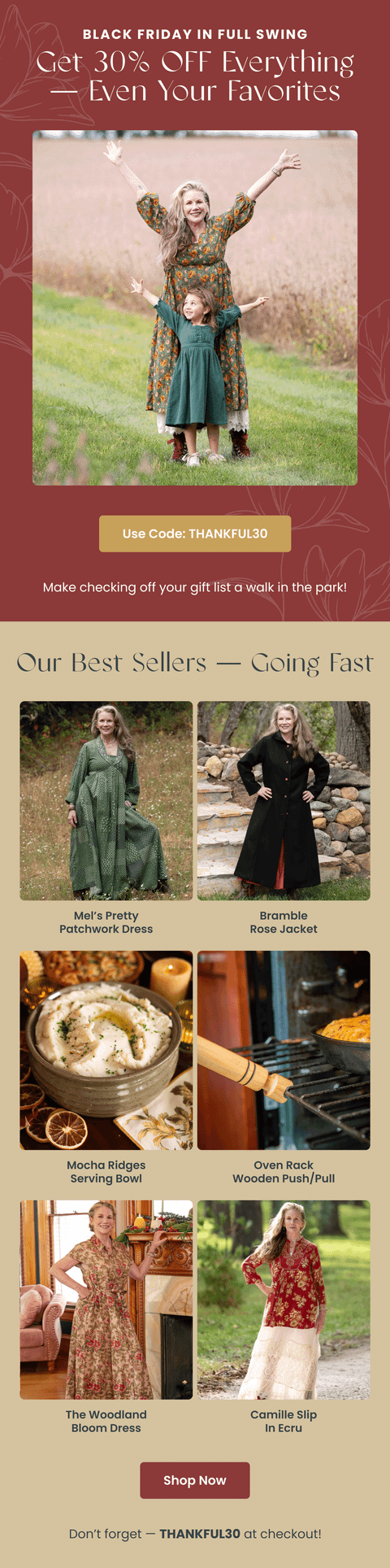 Black Friday 30 Off Everything — Modern Prairie email