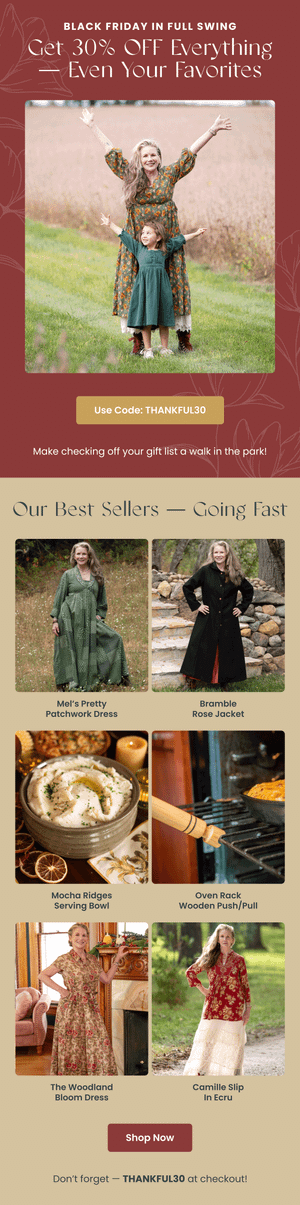 Black Friday 30 Off Everything — Modern Prairie email