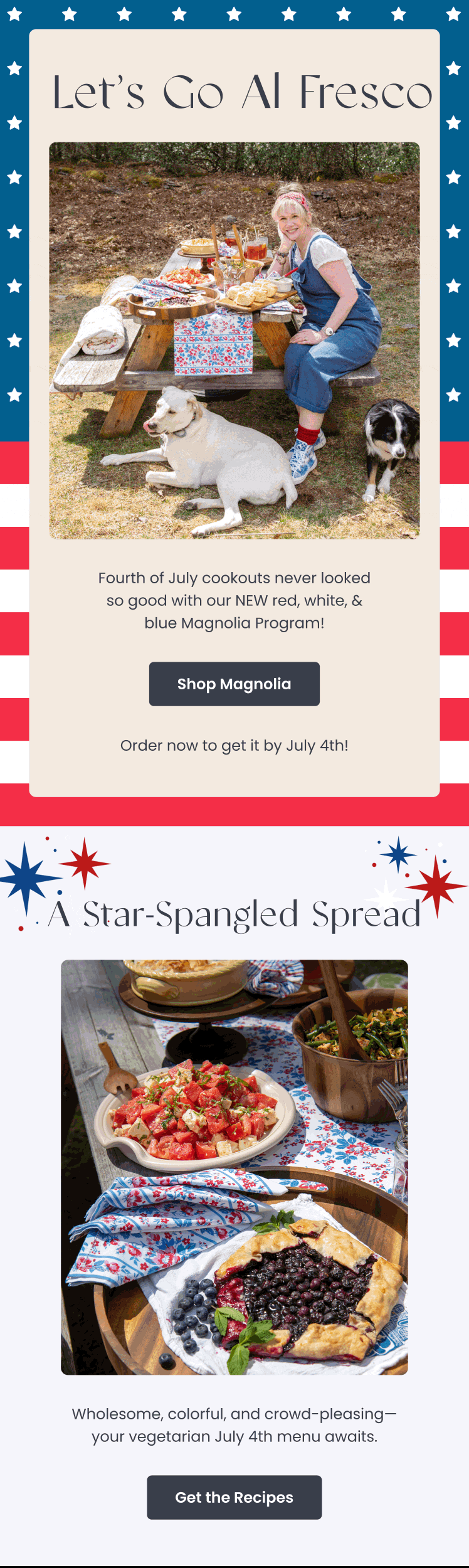 Seasonal email — Fourth Of July Al Fresco by Modern Prairie