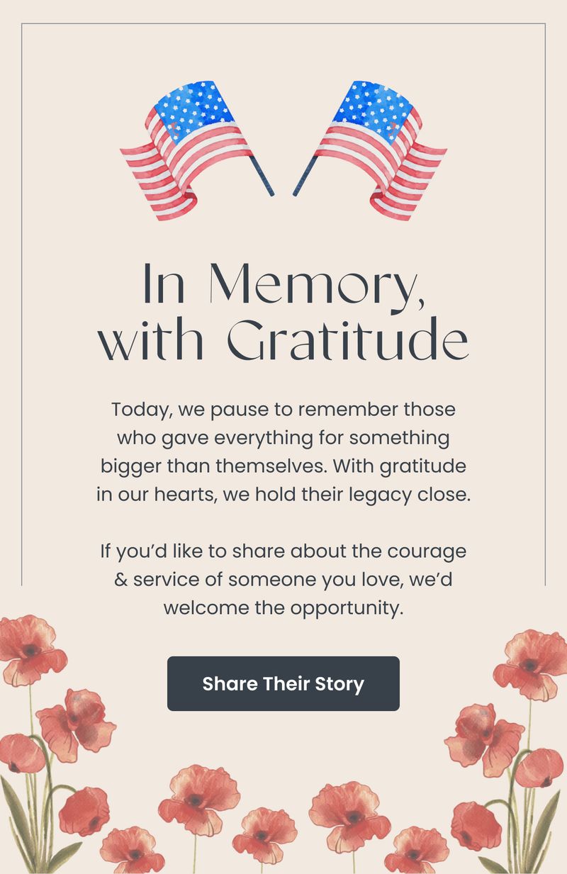 Seasonal email — Memorial Day Remembrance by Modern Prairie