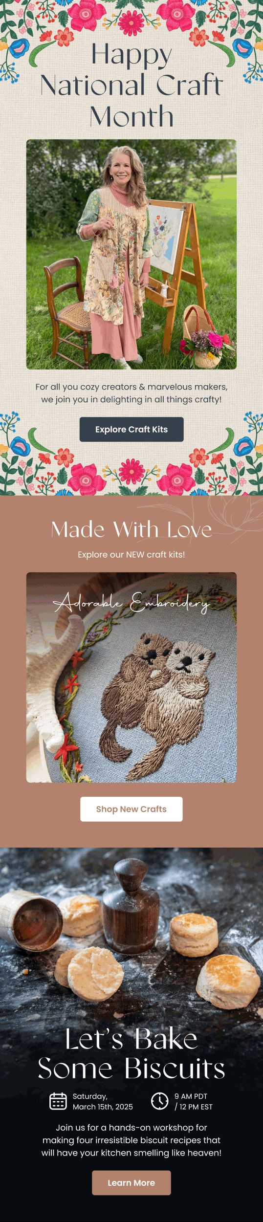 Seasonal email — National Craft Month by Modern Prairie