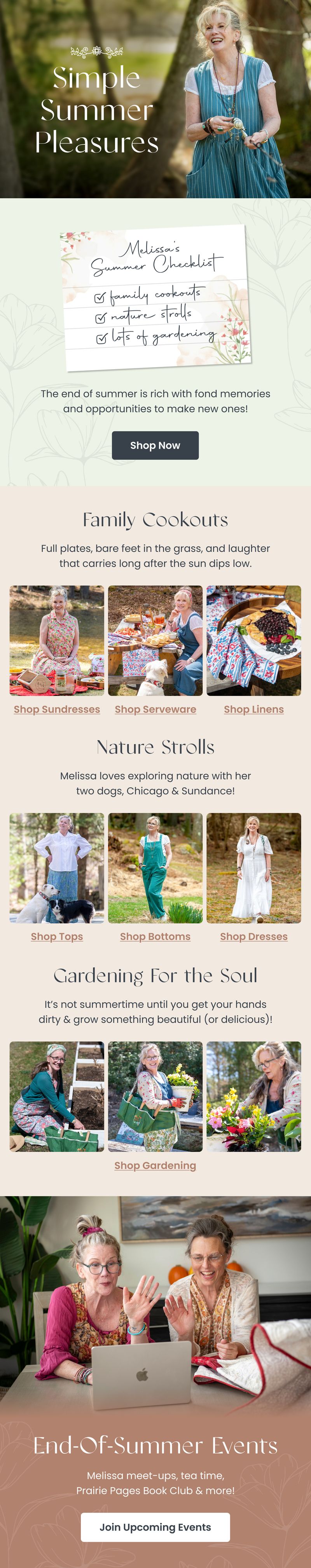 Seasonal email — Simple Summer Pleasures by Modern Prairie