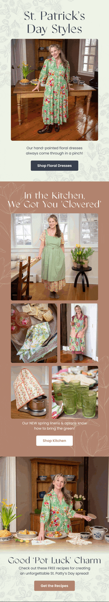 Seasonal email — St Patrick's Day Styles by Modern Prairie