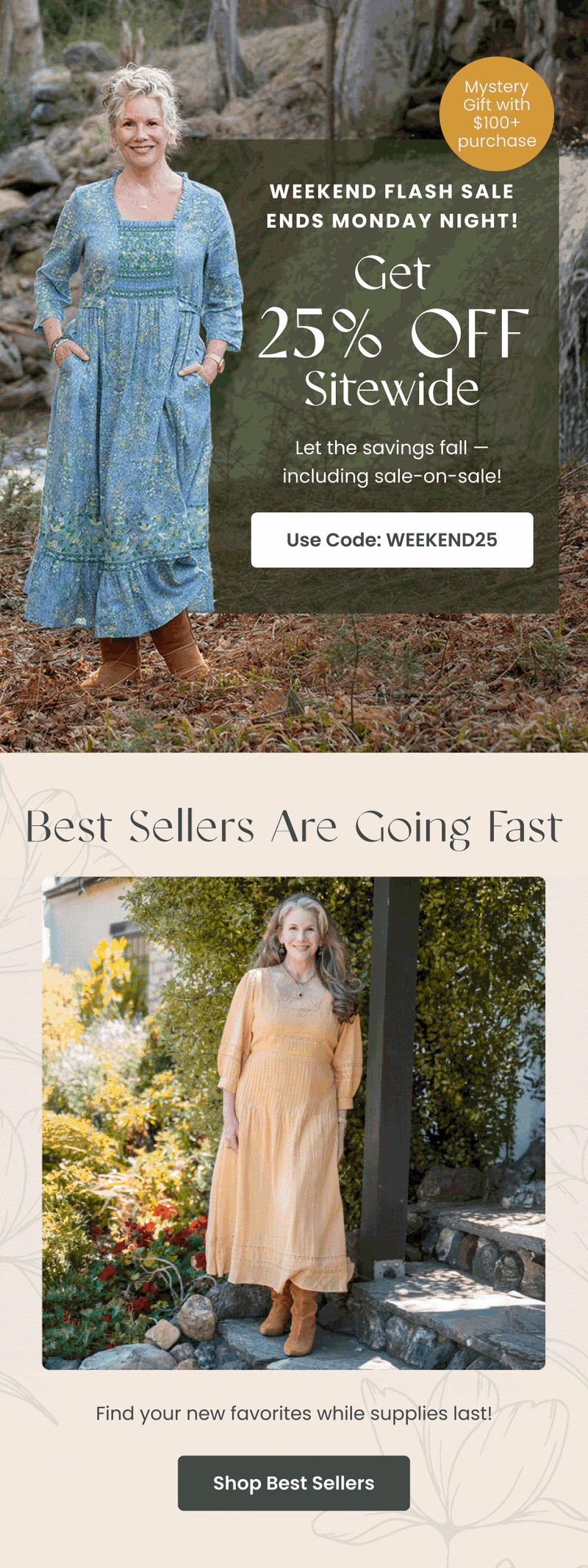 Seasonal email — Weekend Flash Sale Ends Monday by Modern Prairie