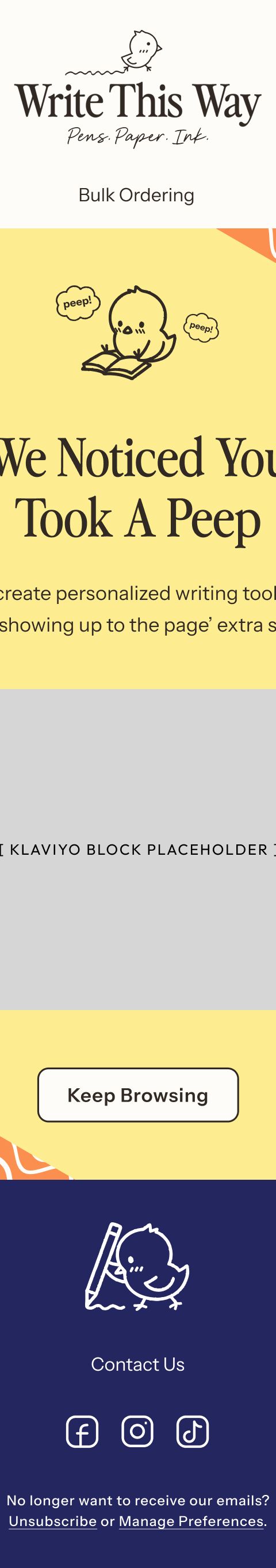 Non-Buyer We Noticed You — Modern Prairie email