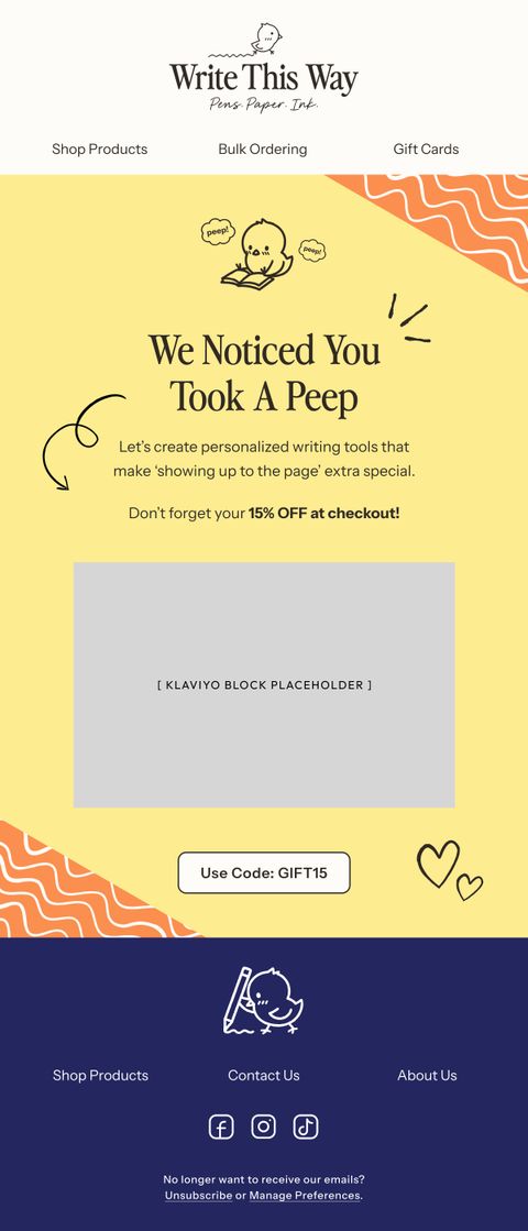 We Noticed You Took A Peek — Modern Prairie email