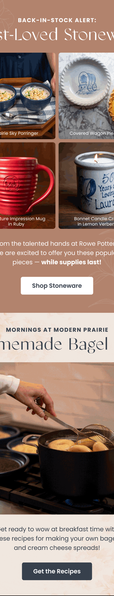 Stoneware Back In Stock — Rowe Pottery email