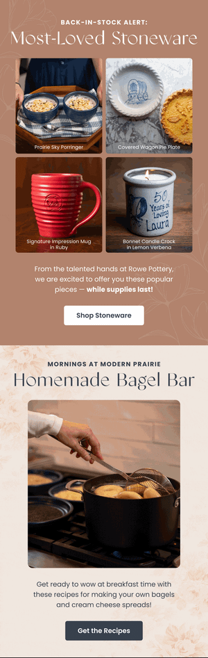 Stoneware Back In Stock — Rowe Pottery email